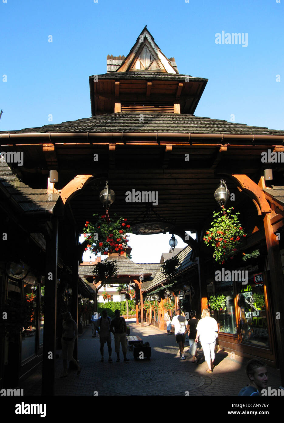 Poland Zakopane town Tatras Mt Krupowki Street Stock Photo