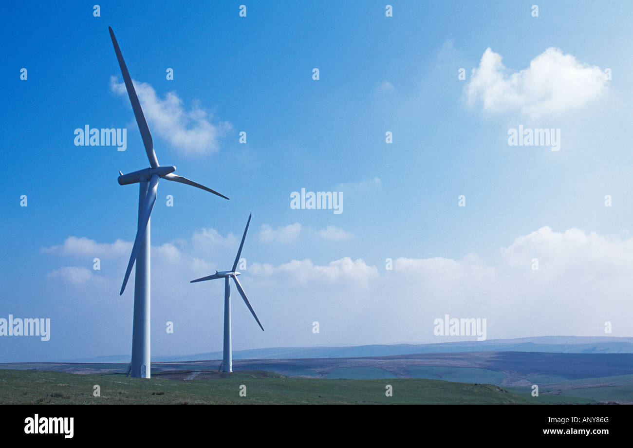 Wind turbines in North Wales. Stock Photo