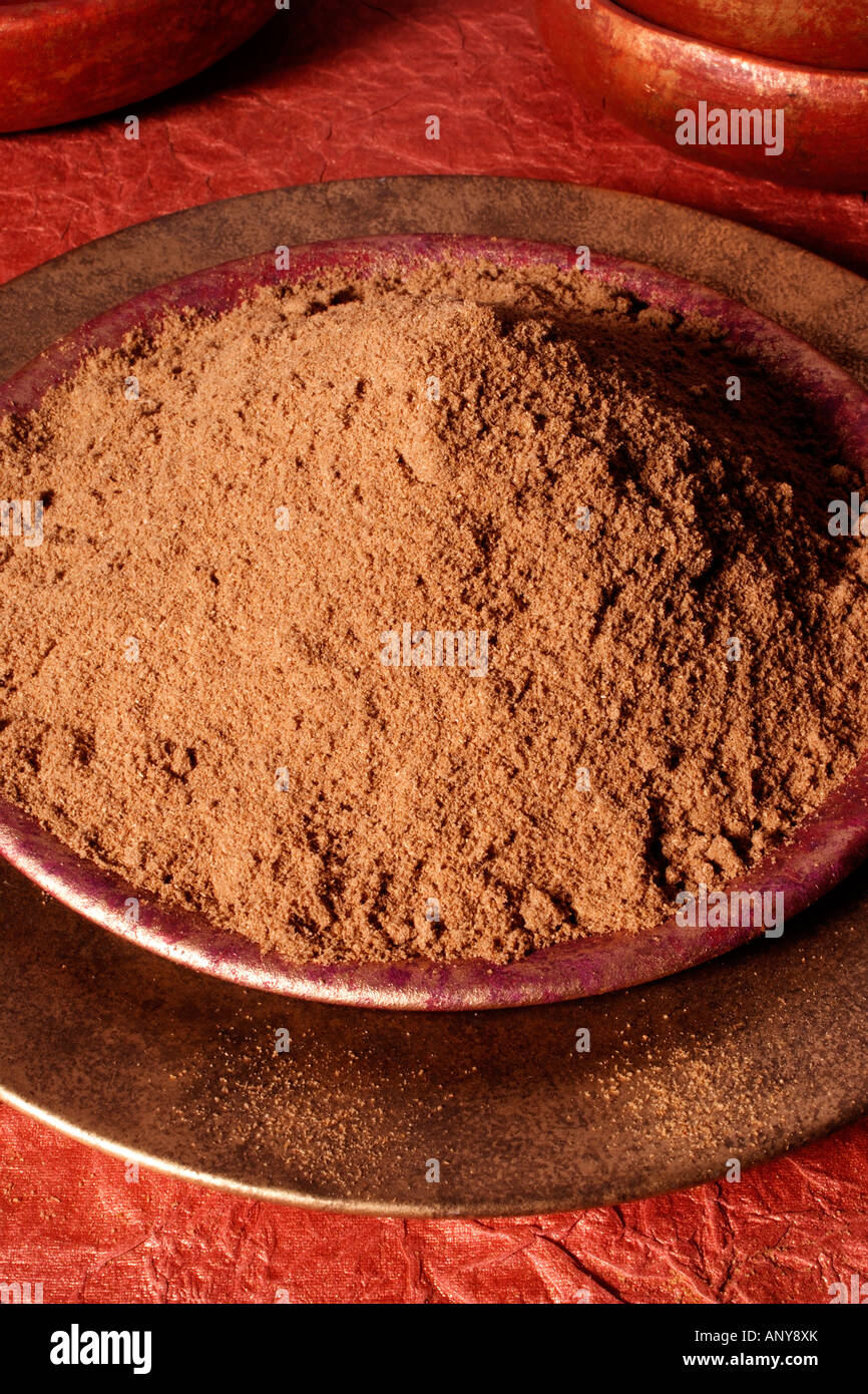 BOWL OF CORIANDER POWDER Stock Photo