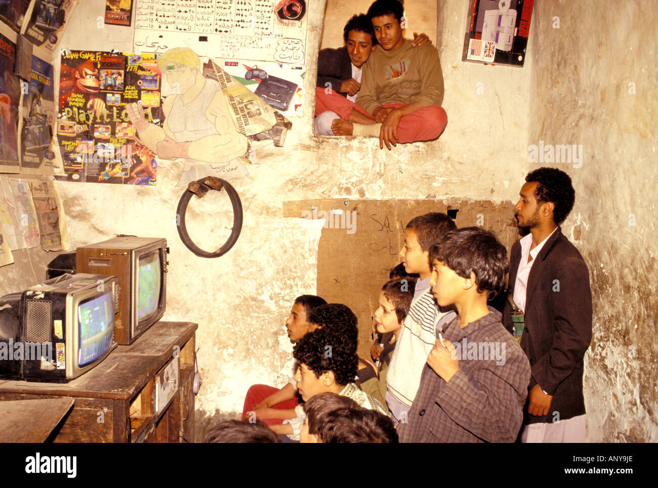 Asia, Middle East, Republic of Yemen, Sana'a. Old town, gaming room