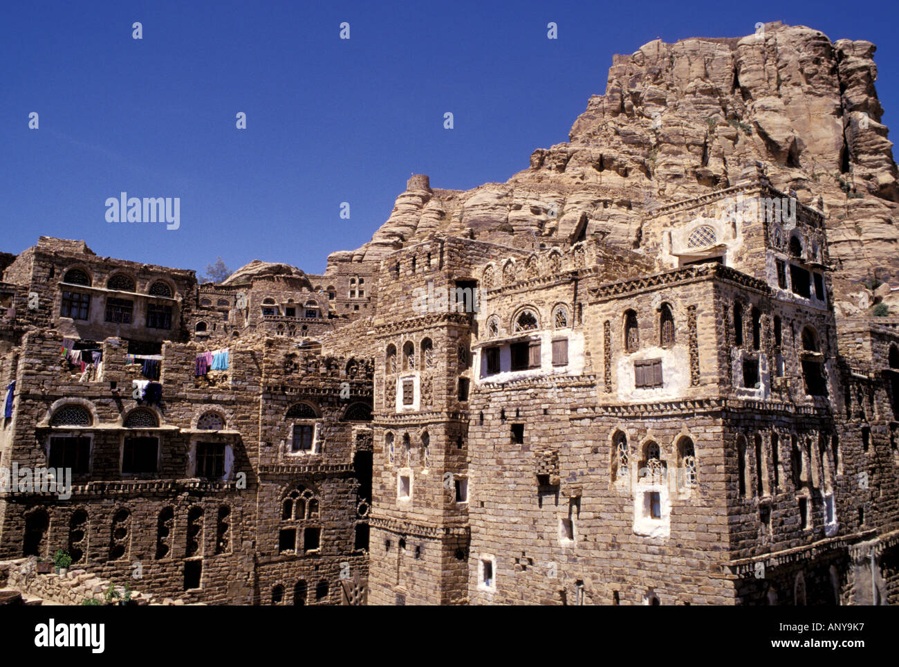 Asia, Middle East, Republic of Yemen, Thula. Old brick buildings ...