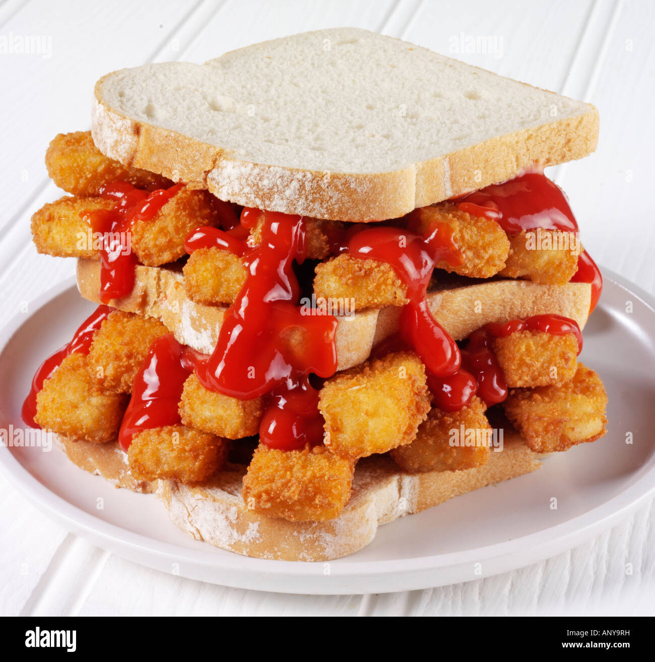 FISH FINGER SANDWICH WITH KETCHUP Stock Photo Alamy