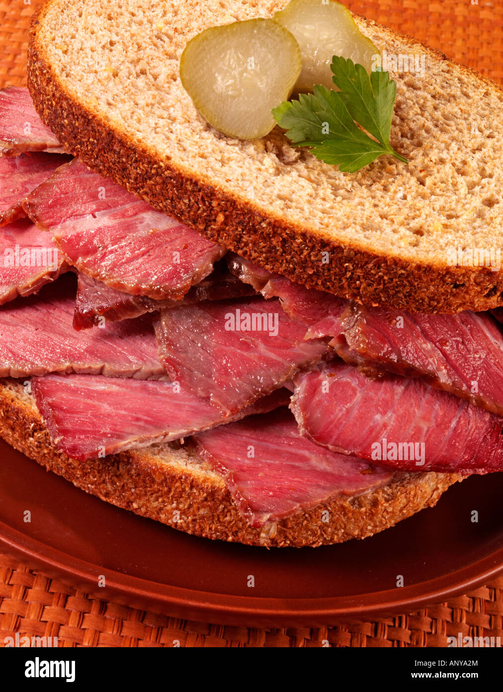 SALT BEEF SANDWICH ON RYE Stock Photo Alamy