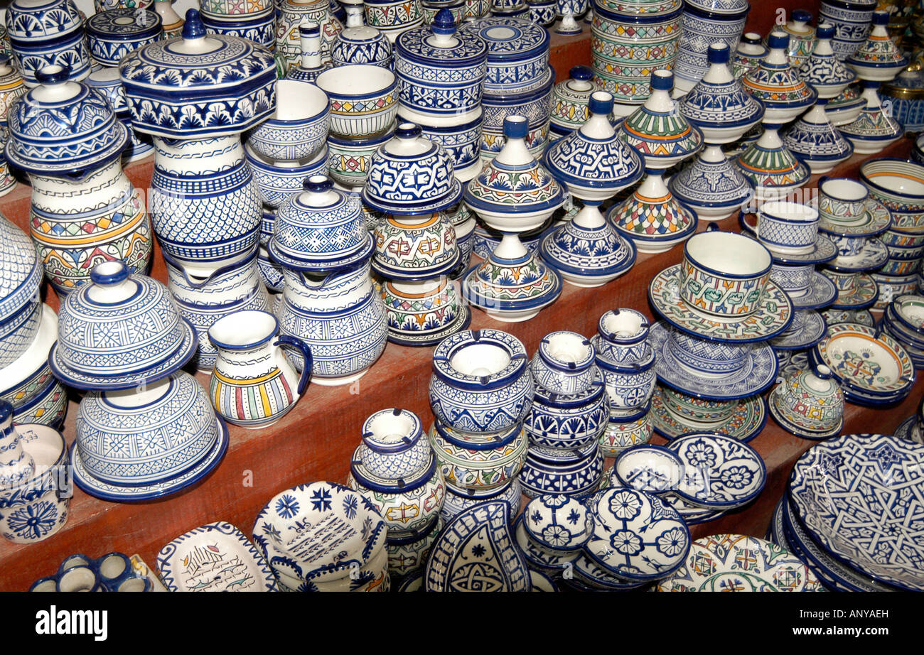 MOROCCAN POTTERY SHOP Stock Photo Alamy