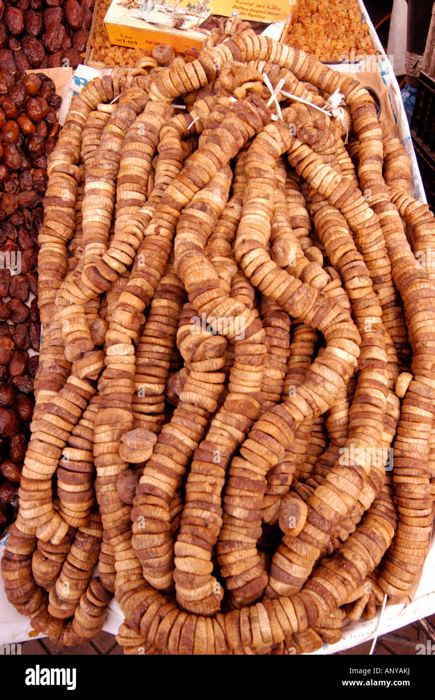 STRINGS OF DRIED FIGS ON MARKET STALL Stock Photo Alamy