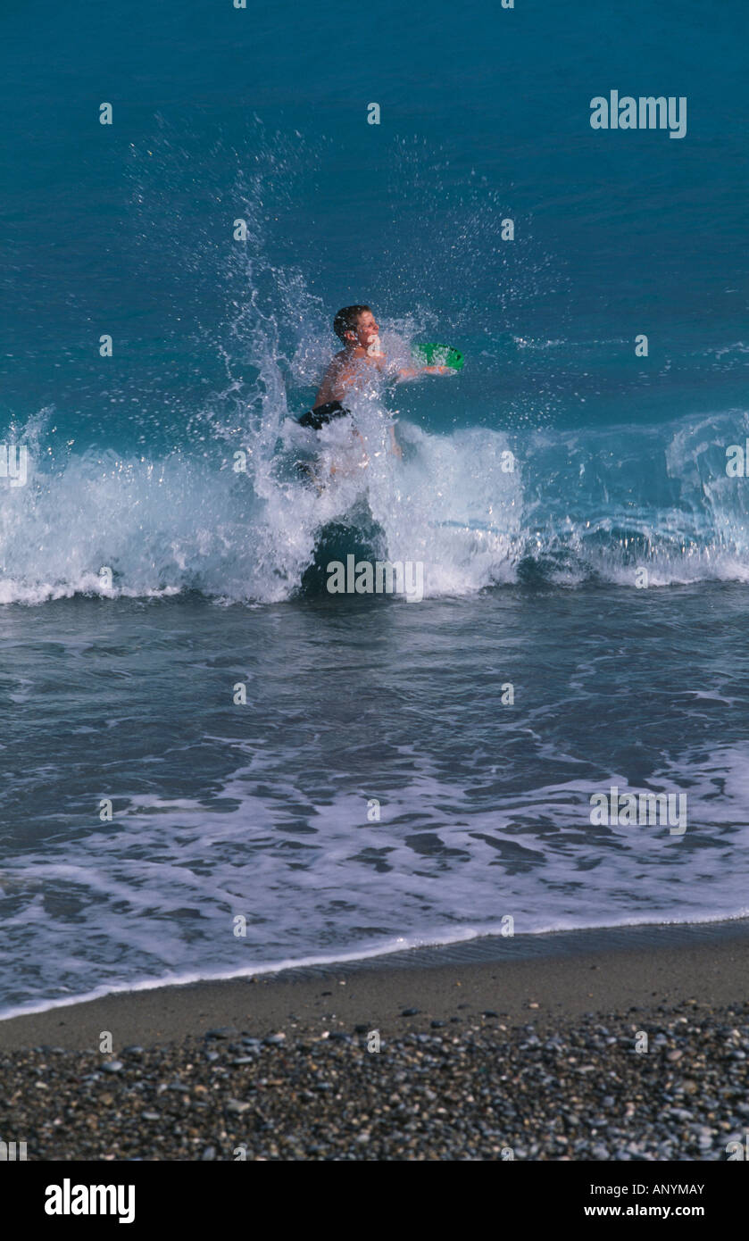 Boy swimming Nice France Stock Photo Alamy