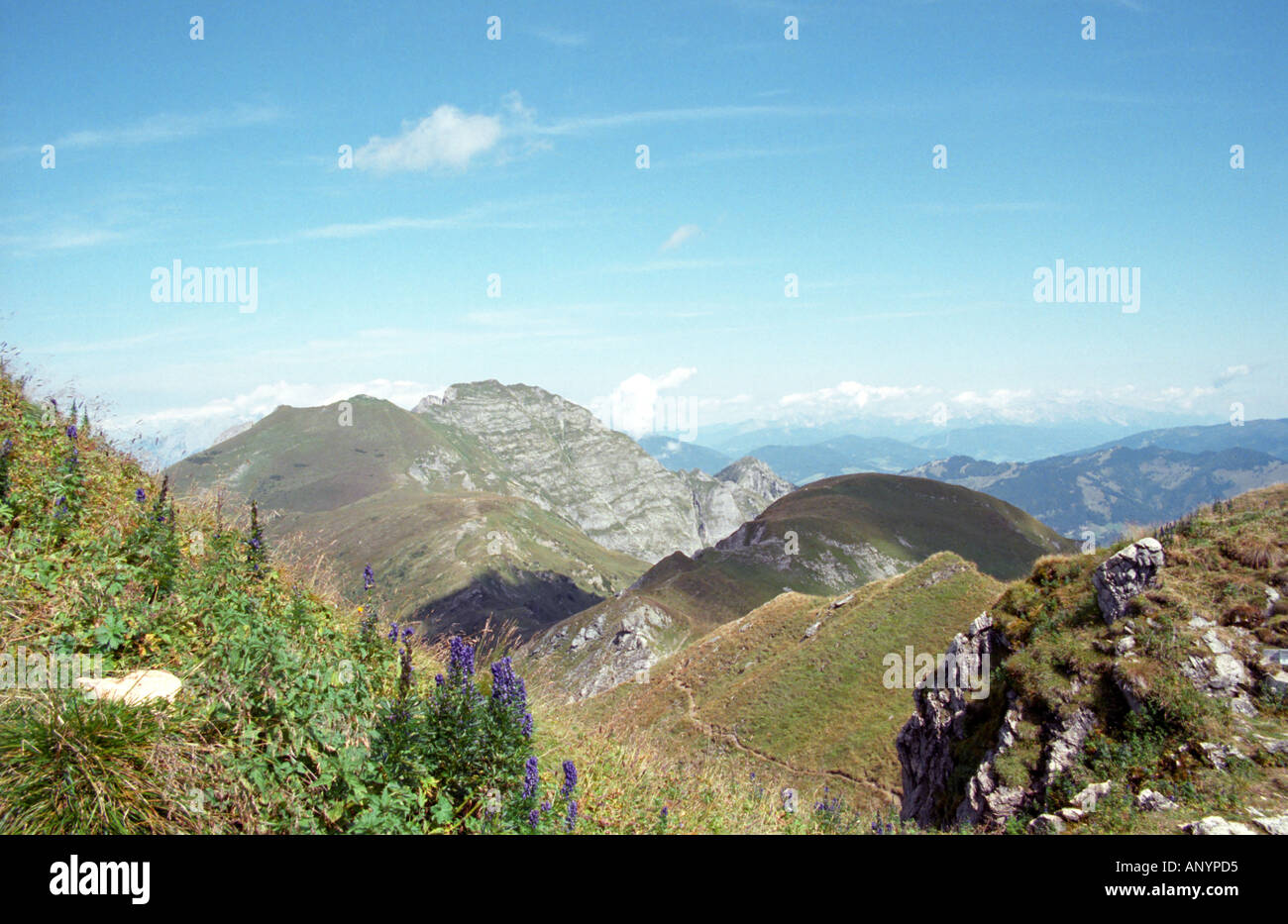 Austrian Mountain Ranges Mountain ranges landscape in Gastein area Alps Austria Stock Photo - Alamy