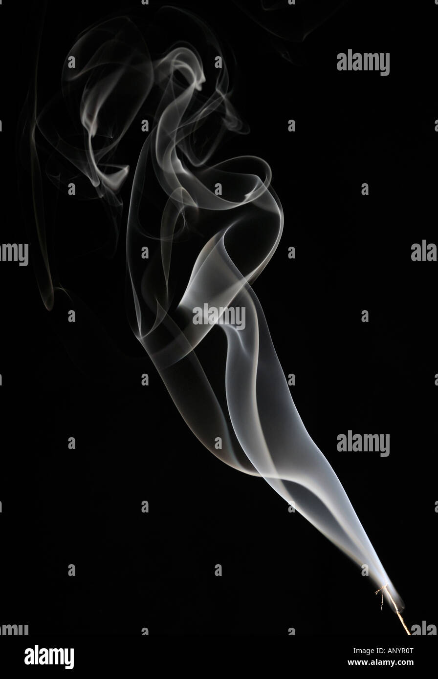 Smoke from Burning Joss Stick Stock Photo - Alamy