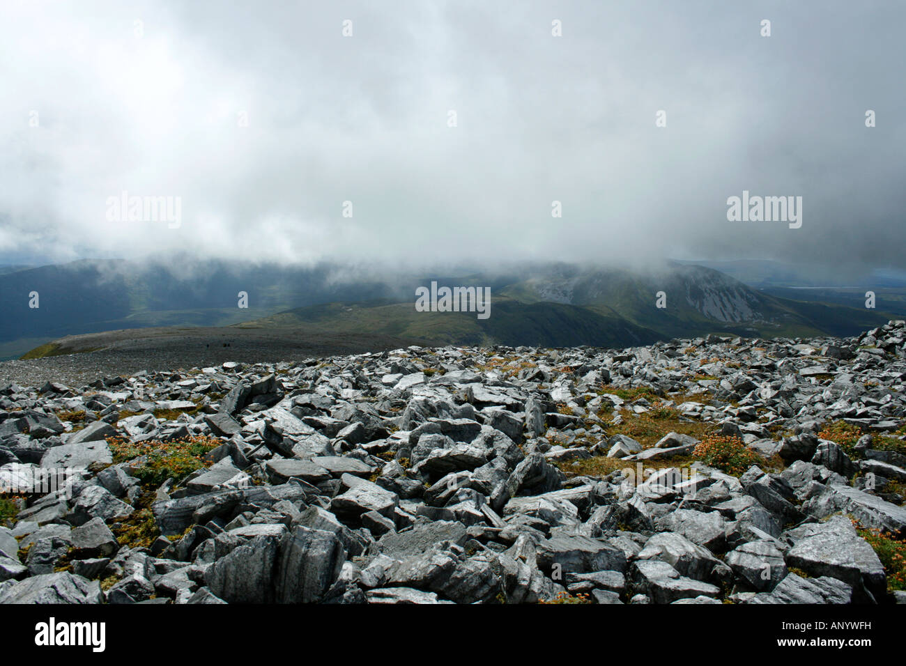 the changeable weather at the summit of Muckish (aka table top) Mountain, Donegal, Inishowen