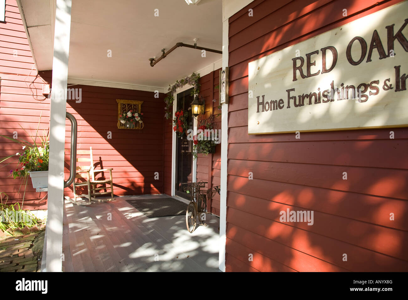 ILLINOIS Long Grove Furniture shop in red wooden frame building part of