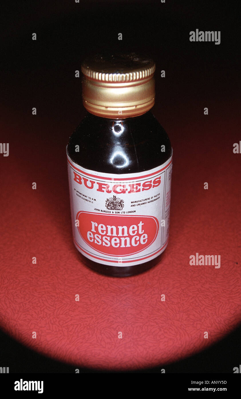 a bottle of burgess rennet essence Stock Photo