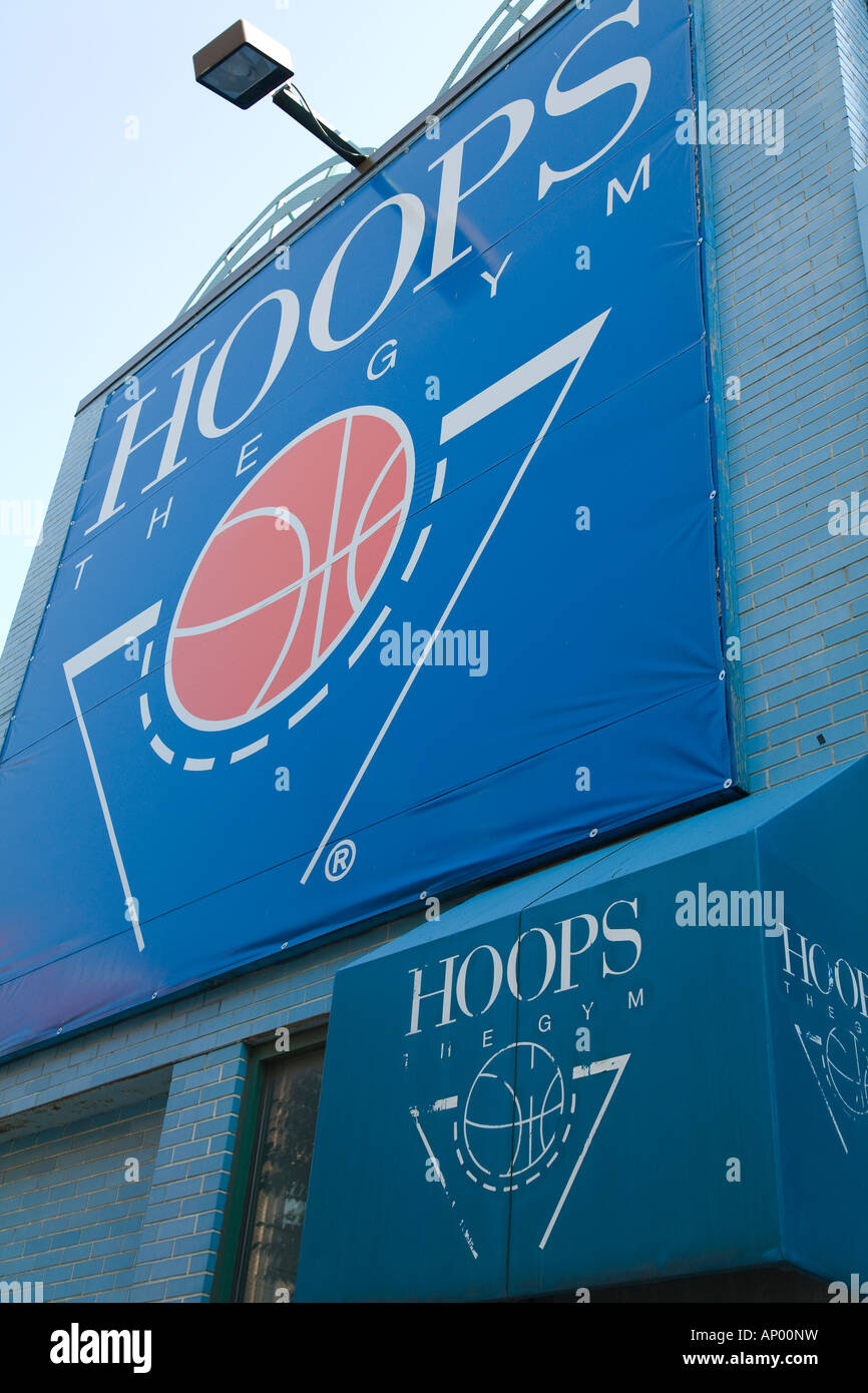 ILLINOIS Chicago Sign for Hoops basketball gym on near west side Stock Photo