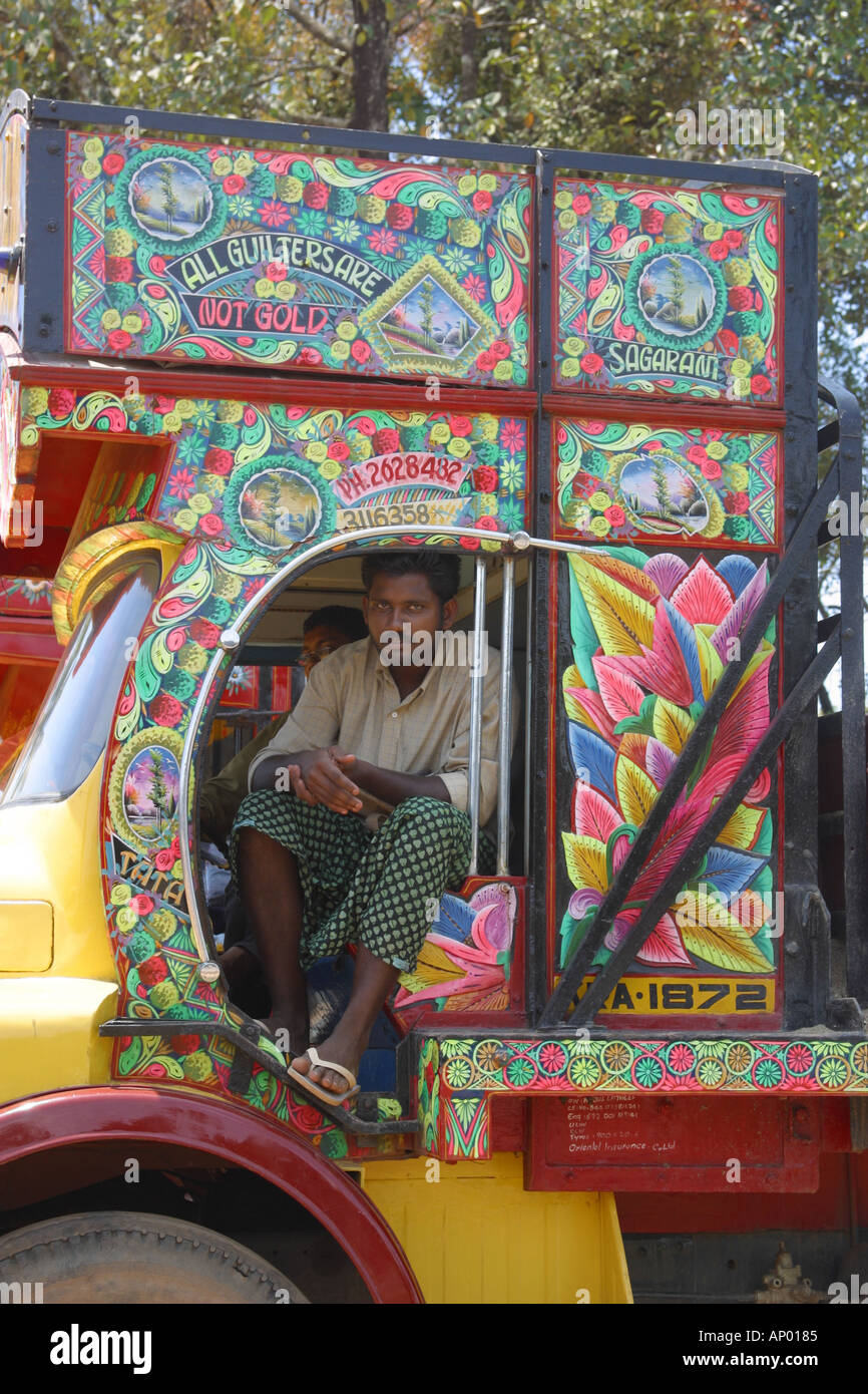 Painted truck India Kerala Stock Photo