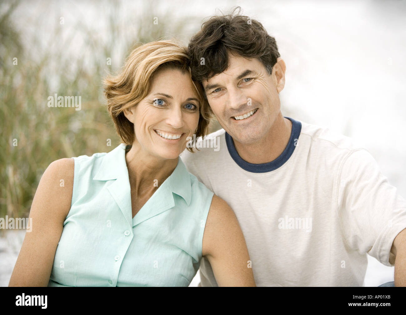 Mature couple smiling, portrait Stock Photo