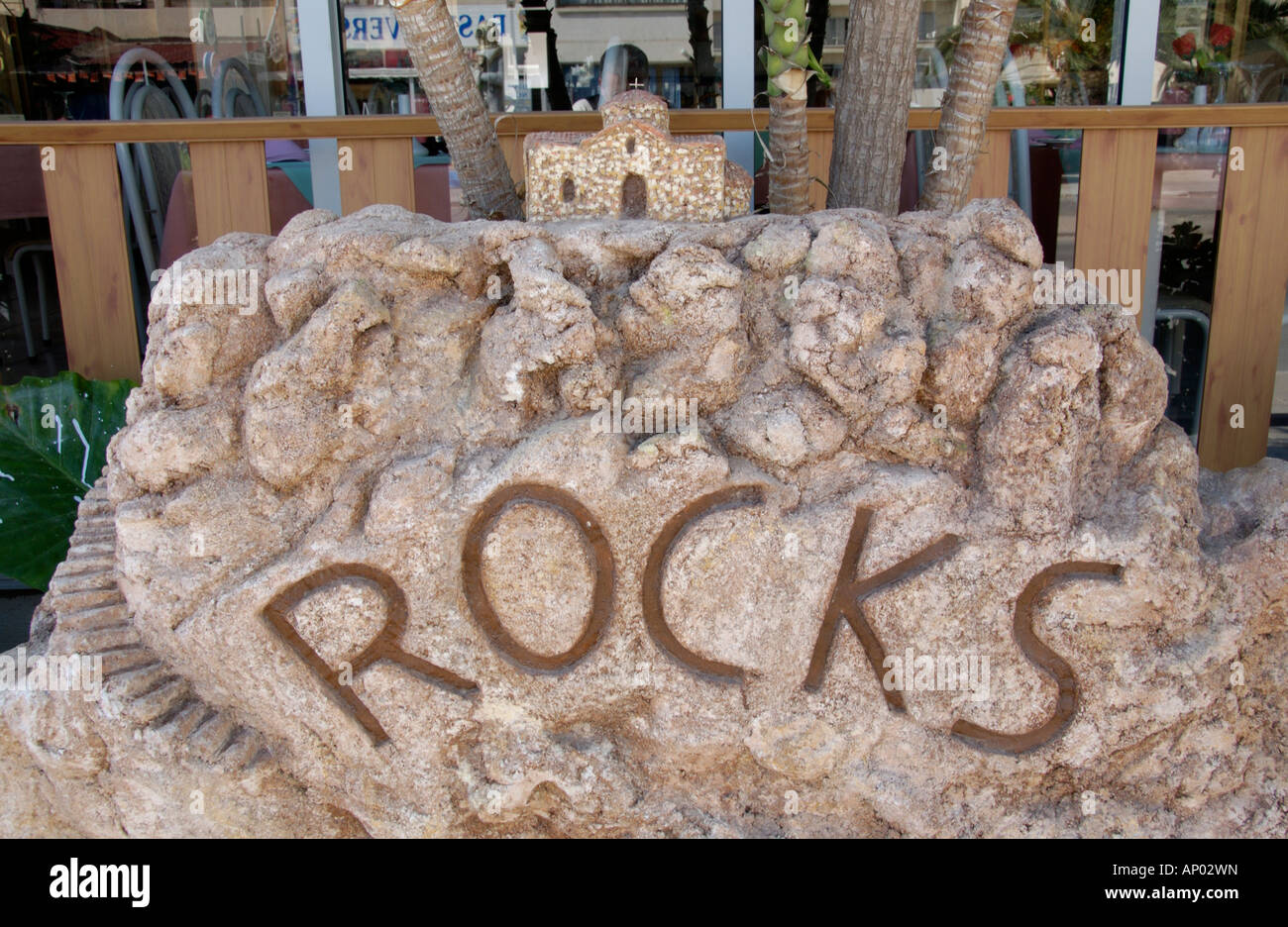 THE ROCKS cafe bar in Protaras on the Mediterranean island of Cyprus EU