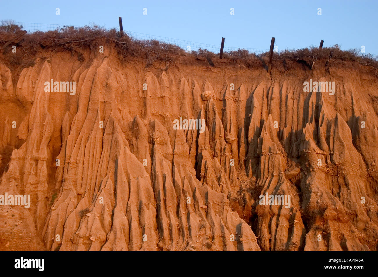 SOIL EROSION creates beautiful fluted shapes and is caused by a roadway