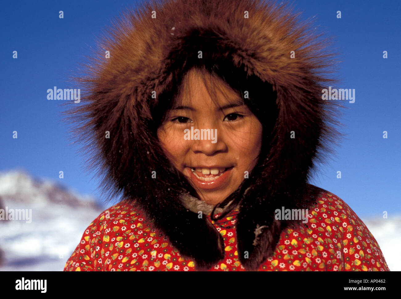 United States Alaska Eskimo girl Stock Photo - Alamy