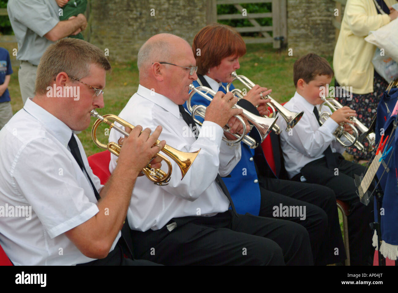 Highworth Silver Band at Longworth Oxfordshire Village Fete Stock Photo