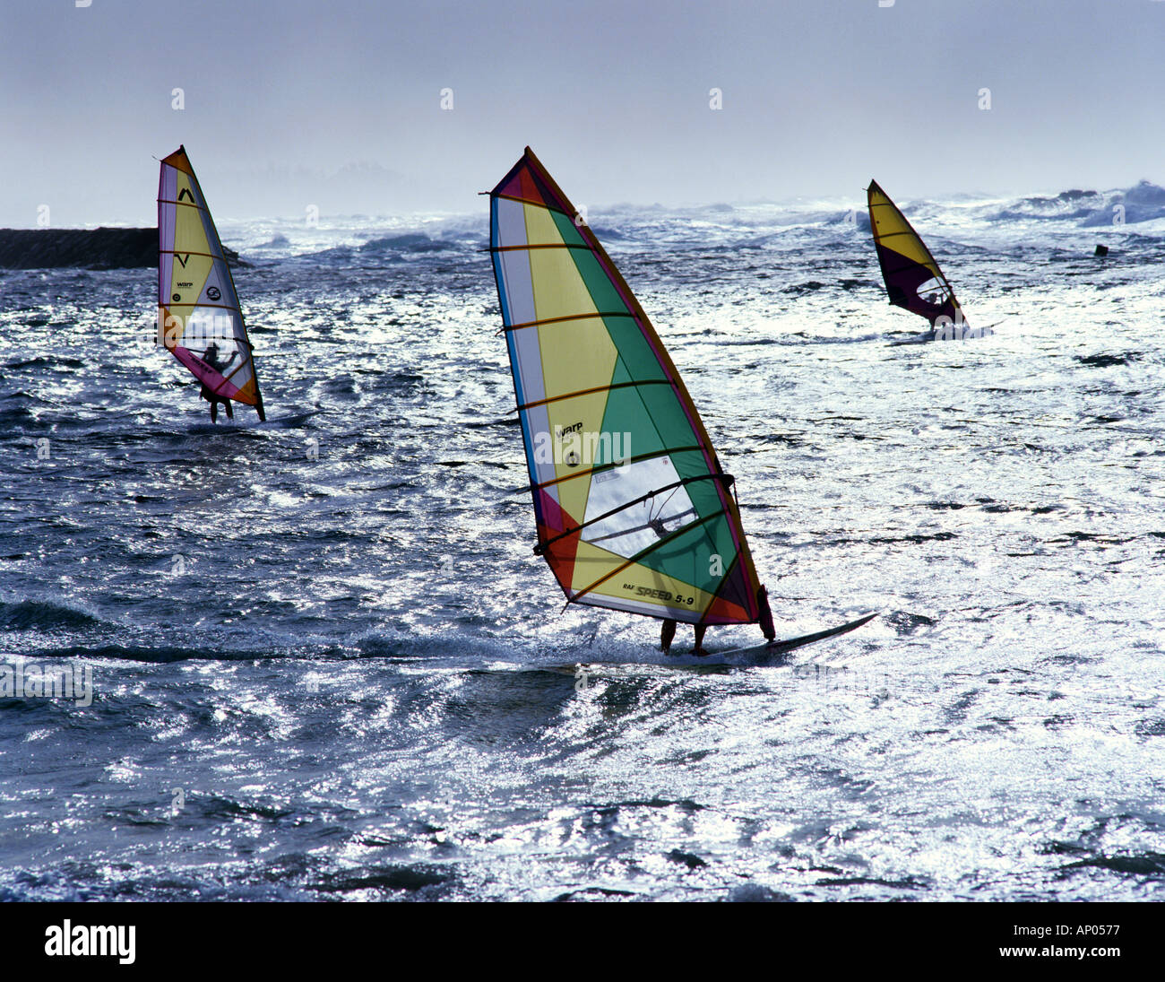 Windsurfing North Shore Oahu Hawaii USA Stock Photo Alamy