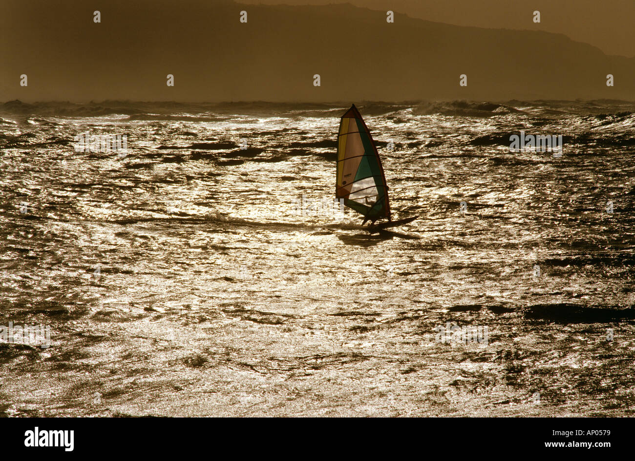 Windsurfing North Shore Oahu Hawaii USA Stock Photo Alamy