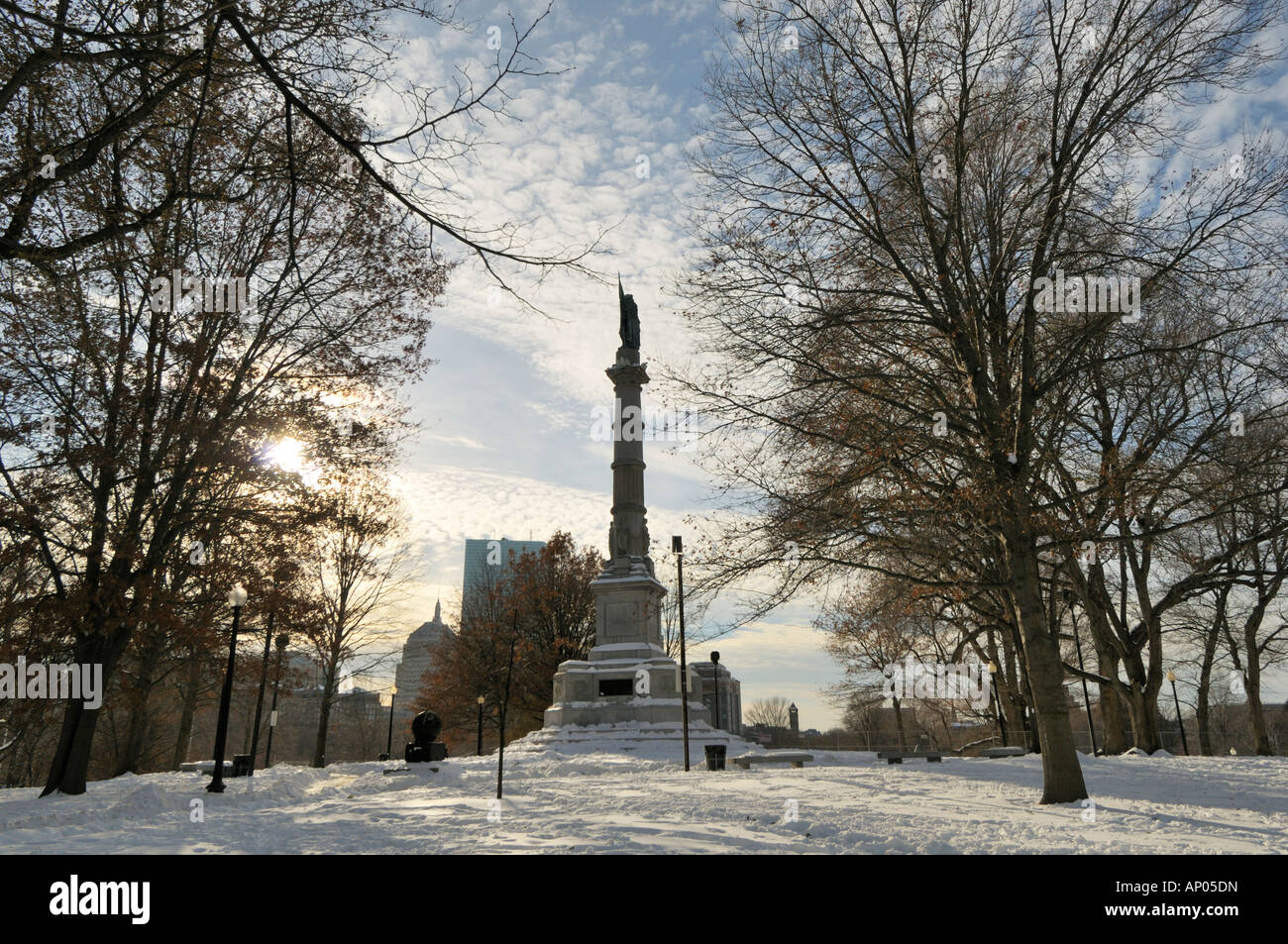 The Soldiers and Sailors Monument at the Boston Common Park, MA Stock Photo
