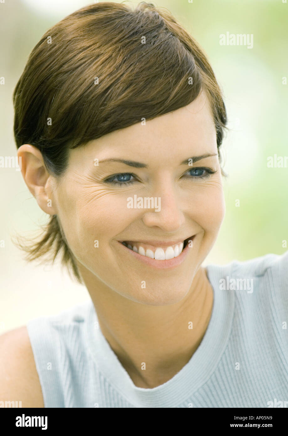 Woman smiling, portrait Stock Photo