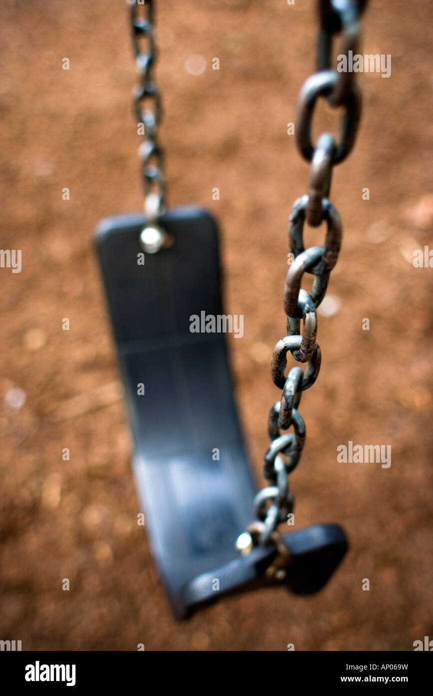 seat and chains of a swing Stock Photo Alamy