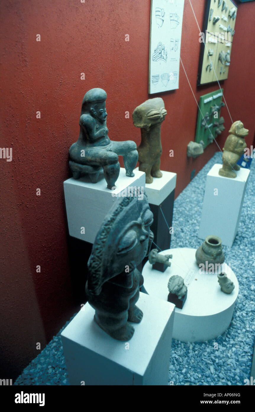 Taino stone figurines in the Museum of the Dominican Man, Santo Domingo, Dominican Republic Stock Photo