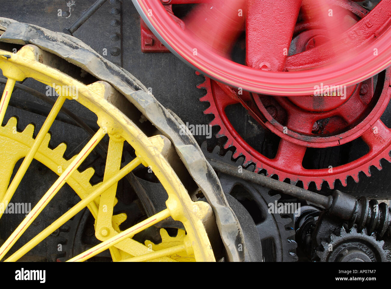 Colorful steam driven farm machinery Stock Photo Alamy