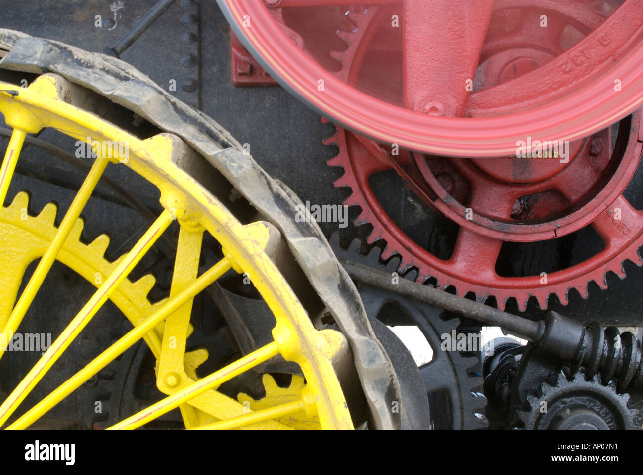 Colorful steam driven farm machinery hires stock photography and