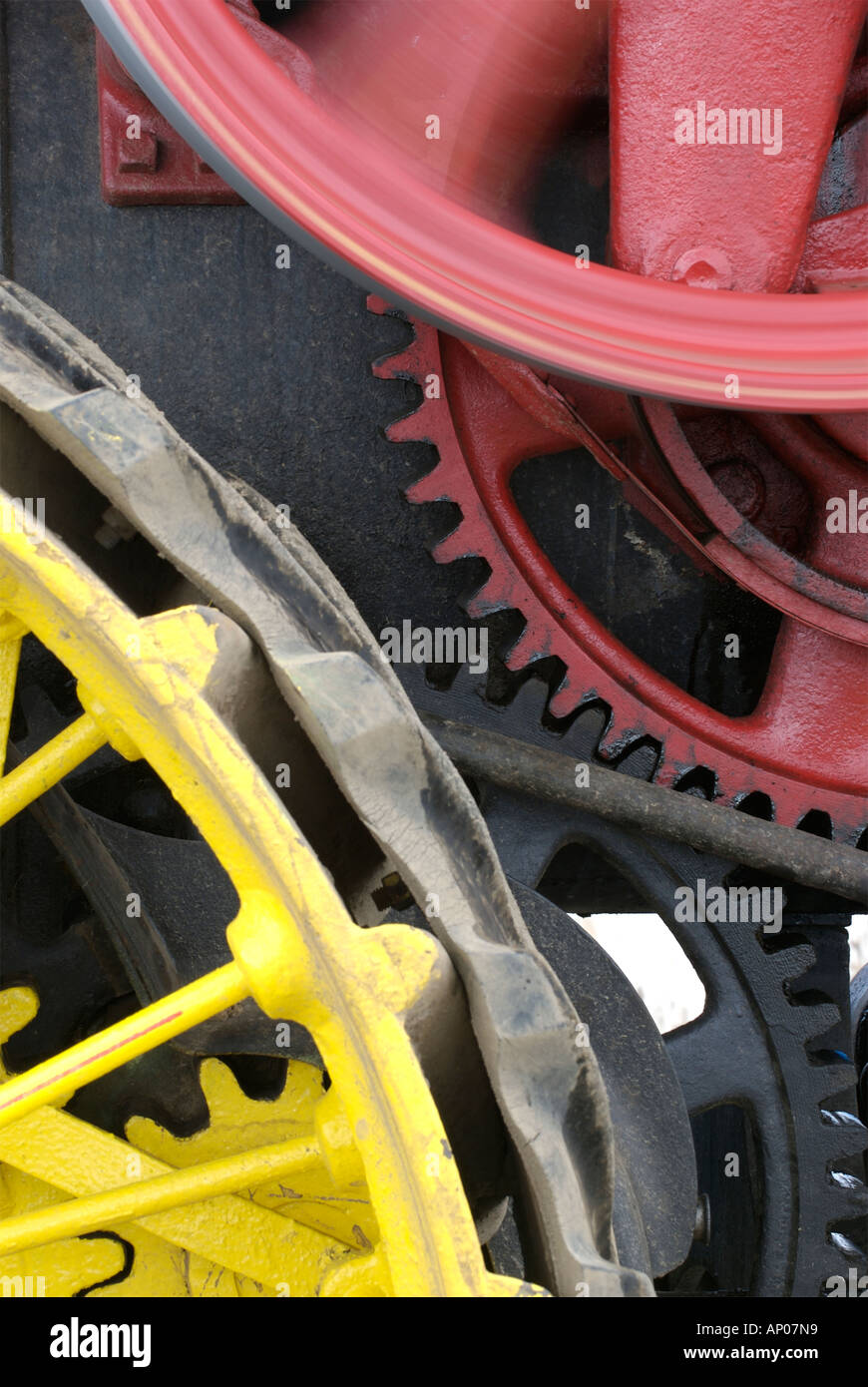 Colorful steam driven farm machinery Stock Photo Alamy
