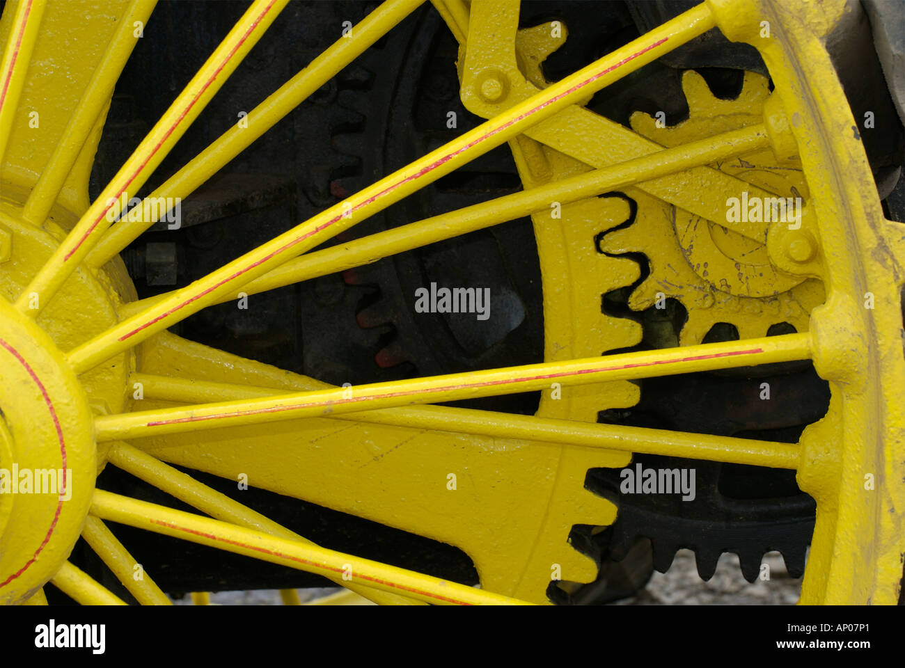 Colorful steam driven farm machinery Stock Photo Alamy