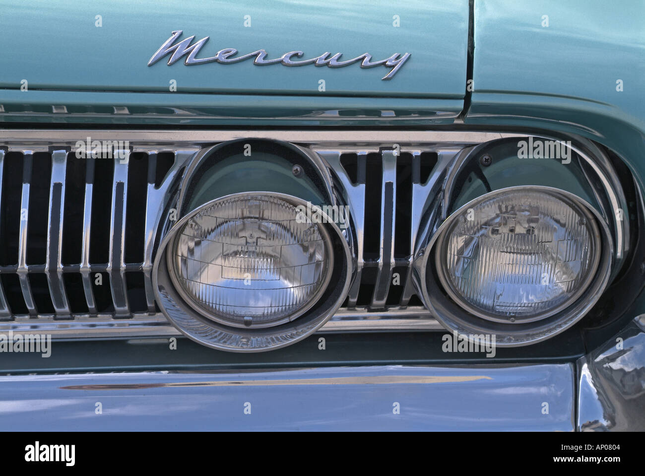 Vintage Automobile Ford 1964 Mercury Montclair Front View Grill and headlights Vancouver Island Canada Stock Photo