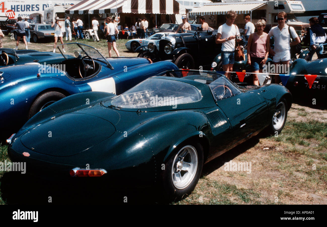Experimental Jaguar XJ13 racing sports car from the 1960s on show at the Le Mans 24 motor race in 1984 Stock Photo