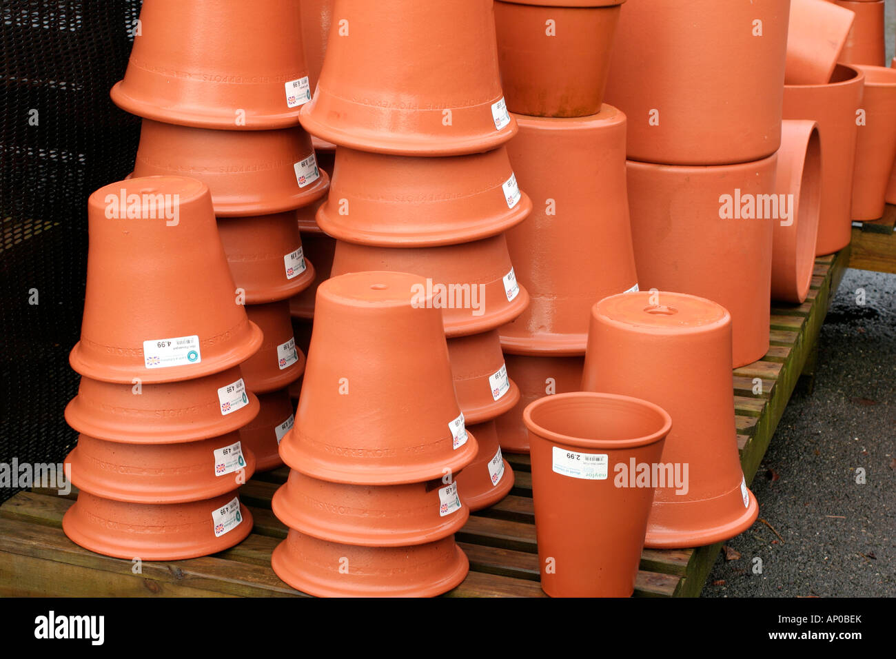 Terracotta container garden hardware selection hi-res stock photography