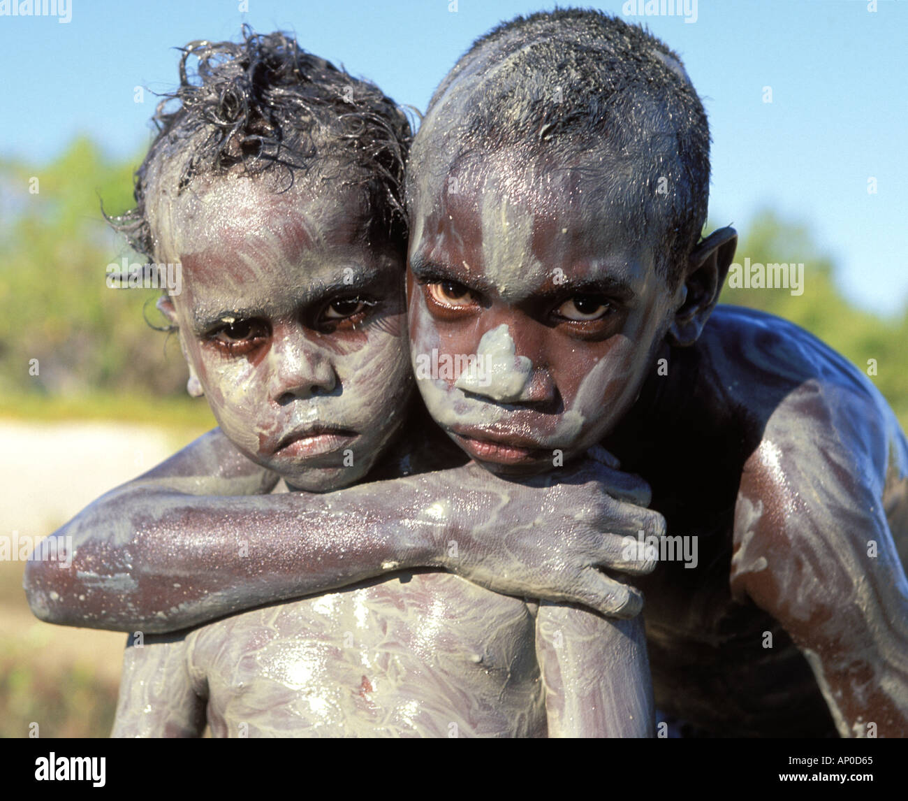 Tribal white face aboriginal face paint hi-res stock photography and images  - Alamy