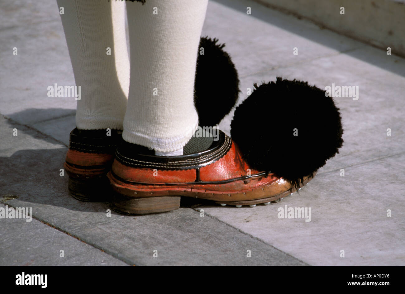 Europe, Greece, Athens. Evzone Guard, red clog shoes with pom-poms Stock  Photo - Alamy