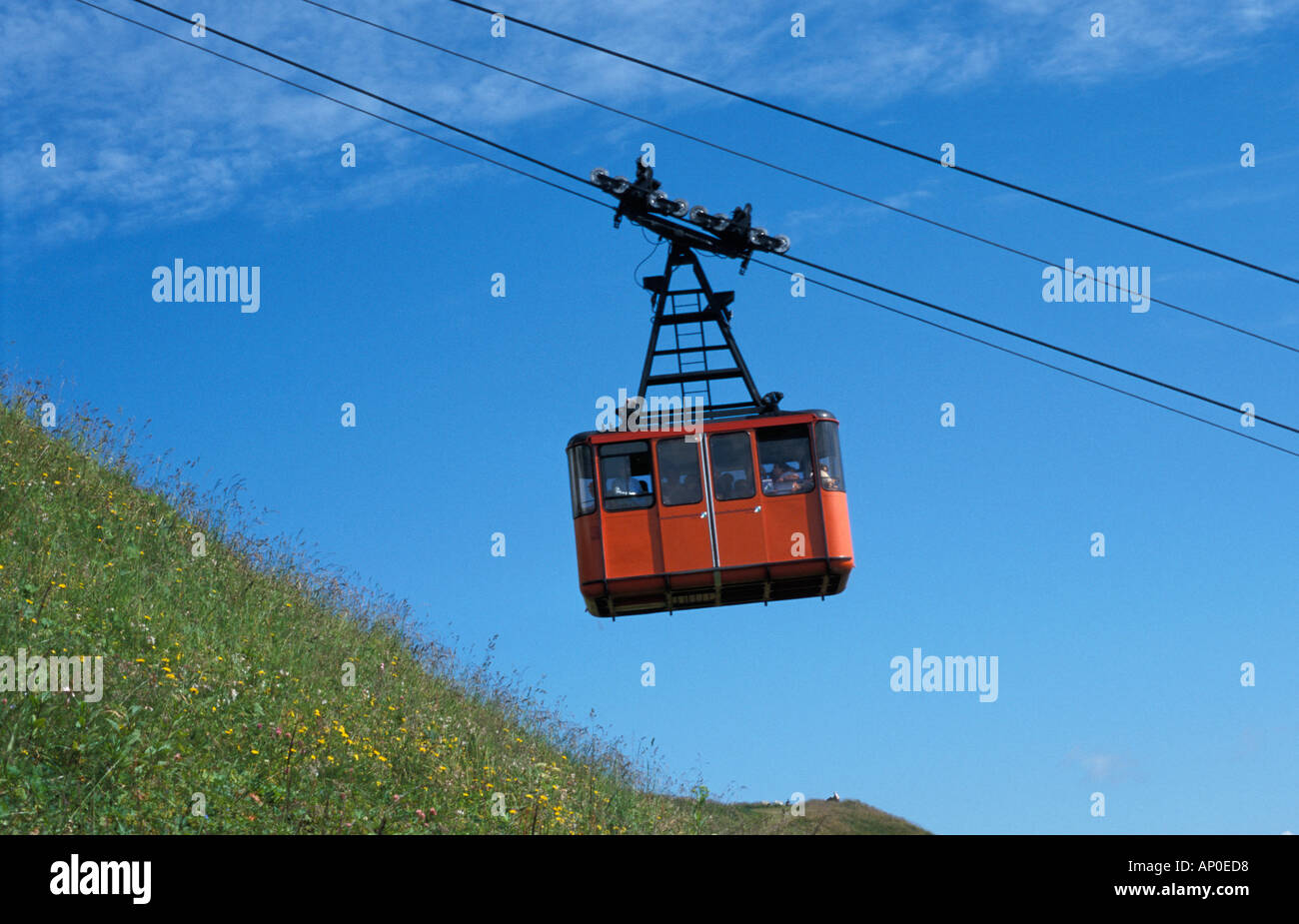 cable car to Schmittenhöhe Stock Photo