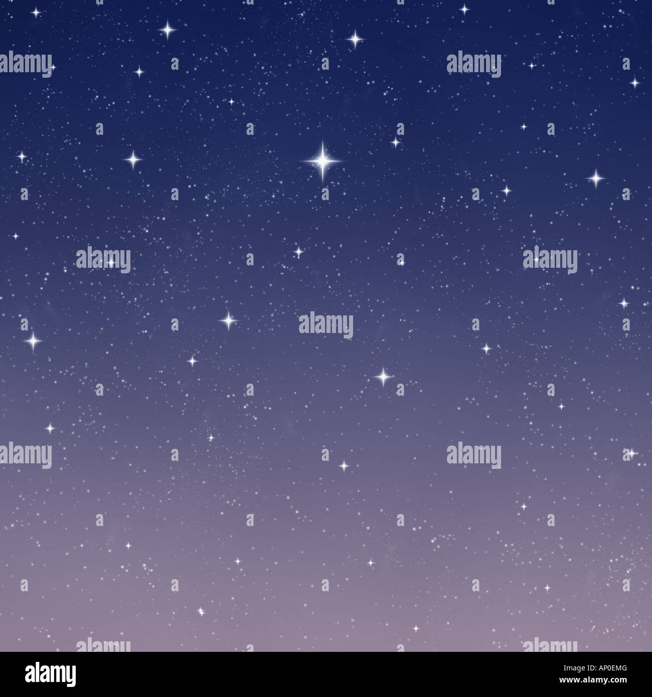 beautiful stars shining in the night sky Stock Photo