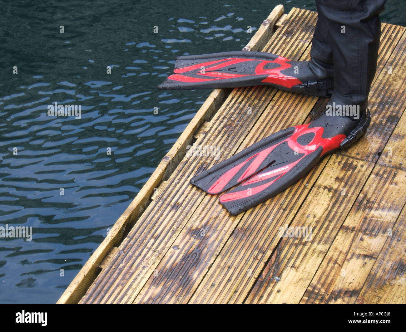 detail of divers feet and flippers Stock Photo Alamy