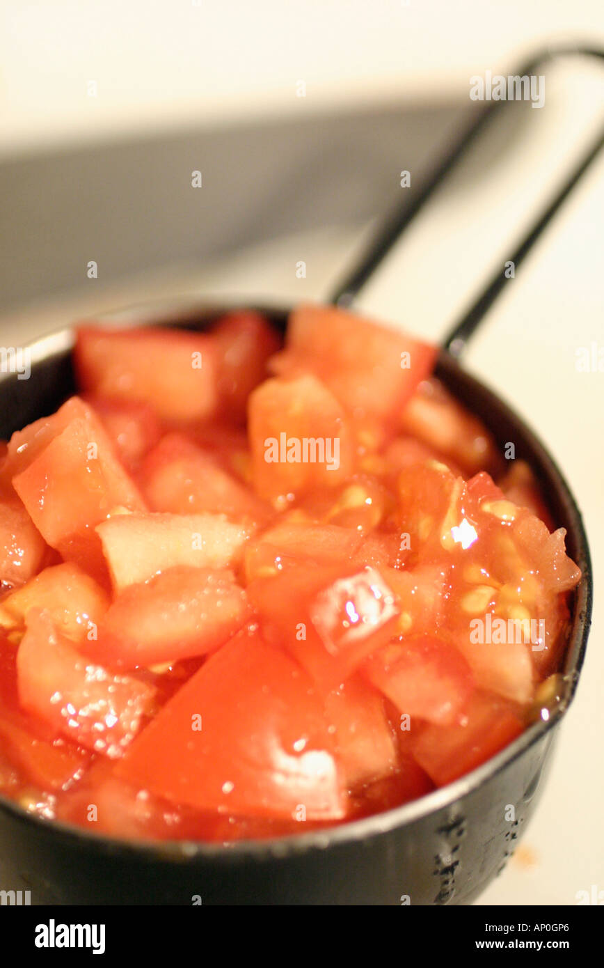 chopped tomato Stock Photo