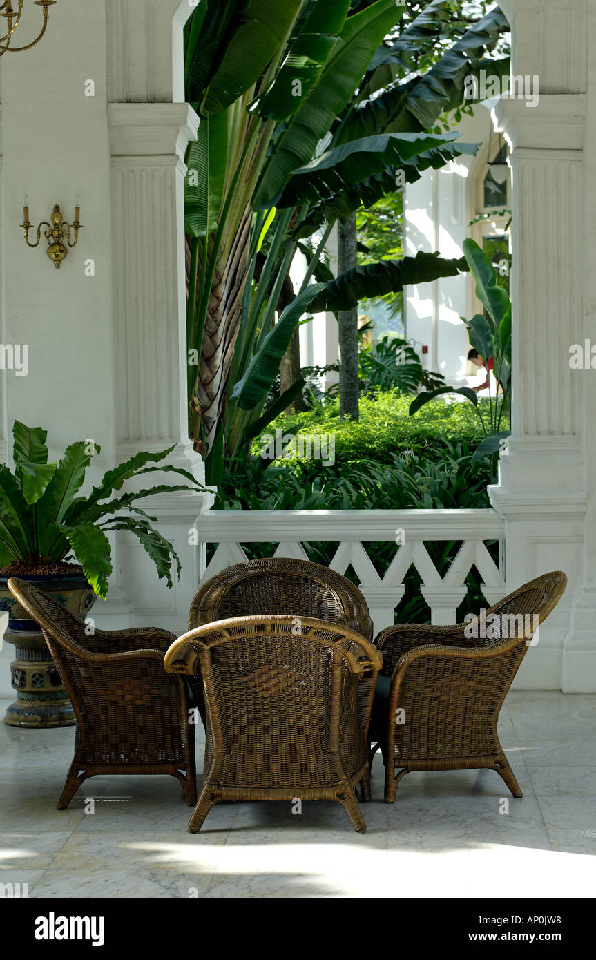 Seating at Raffles hotel, Singapore Stock Photo