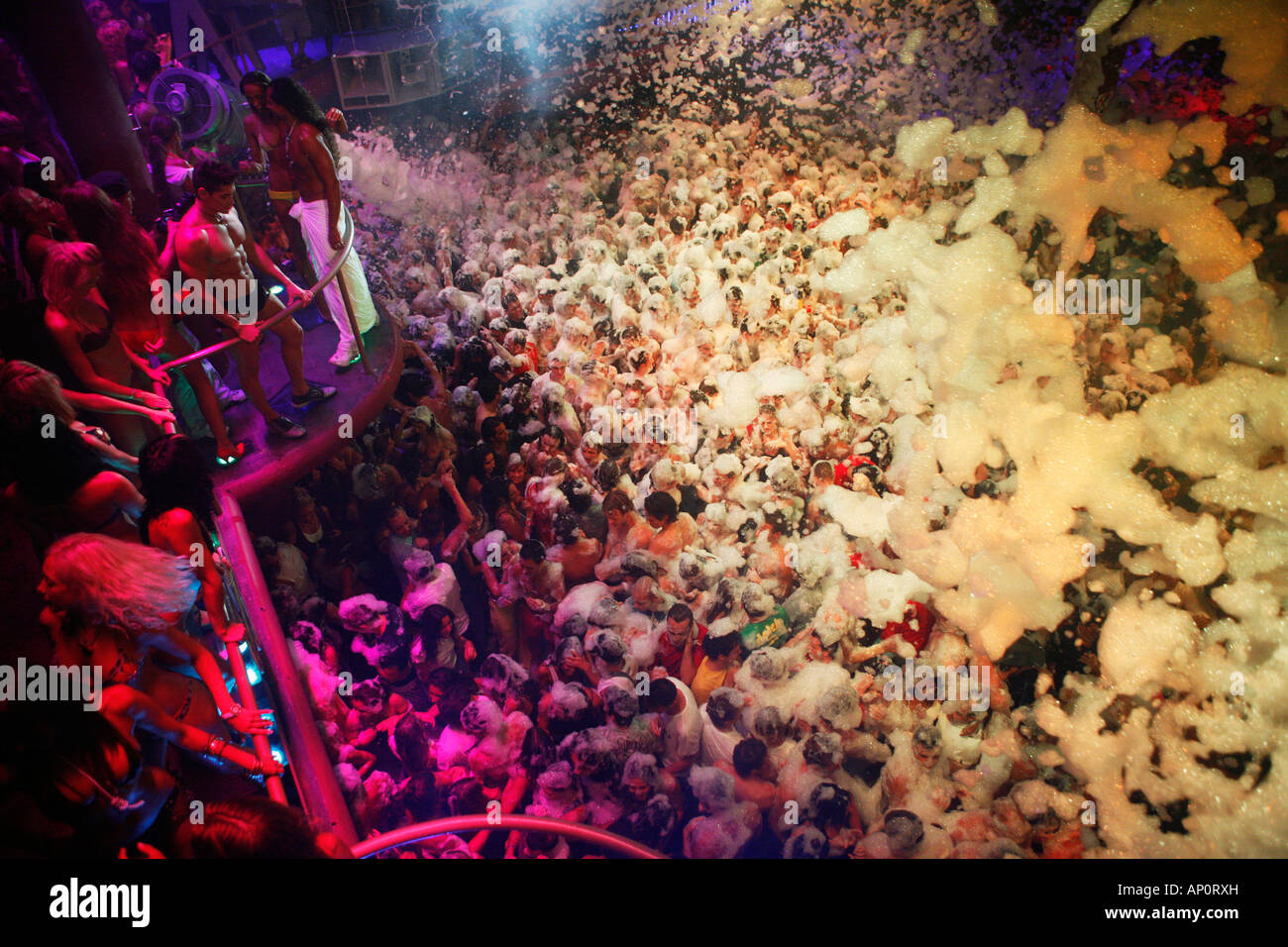 Foam Party in the Amnesia Club, Ibiza / Eivissa, Balearic Islands, Spain,  Europe, EU Stock Photo - Alamy