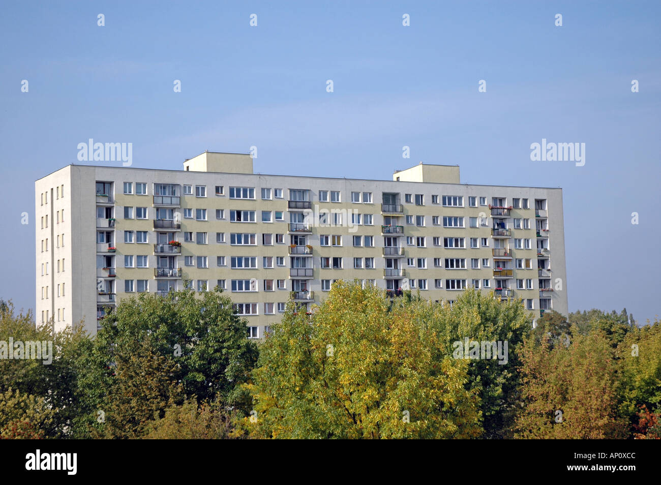 House of flats in Warsaw, Poland Stock Photo Alamy