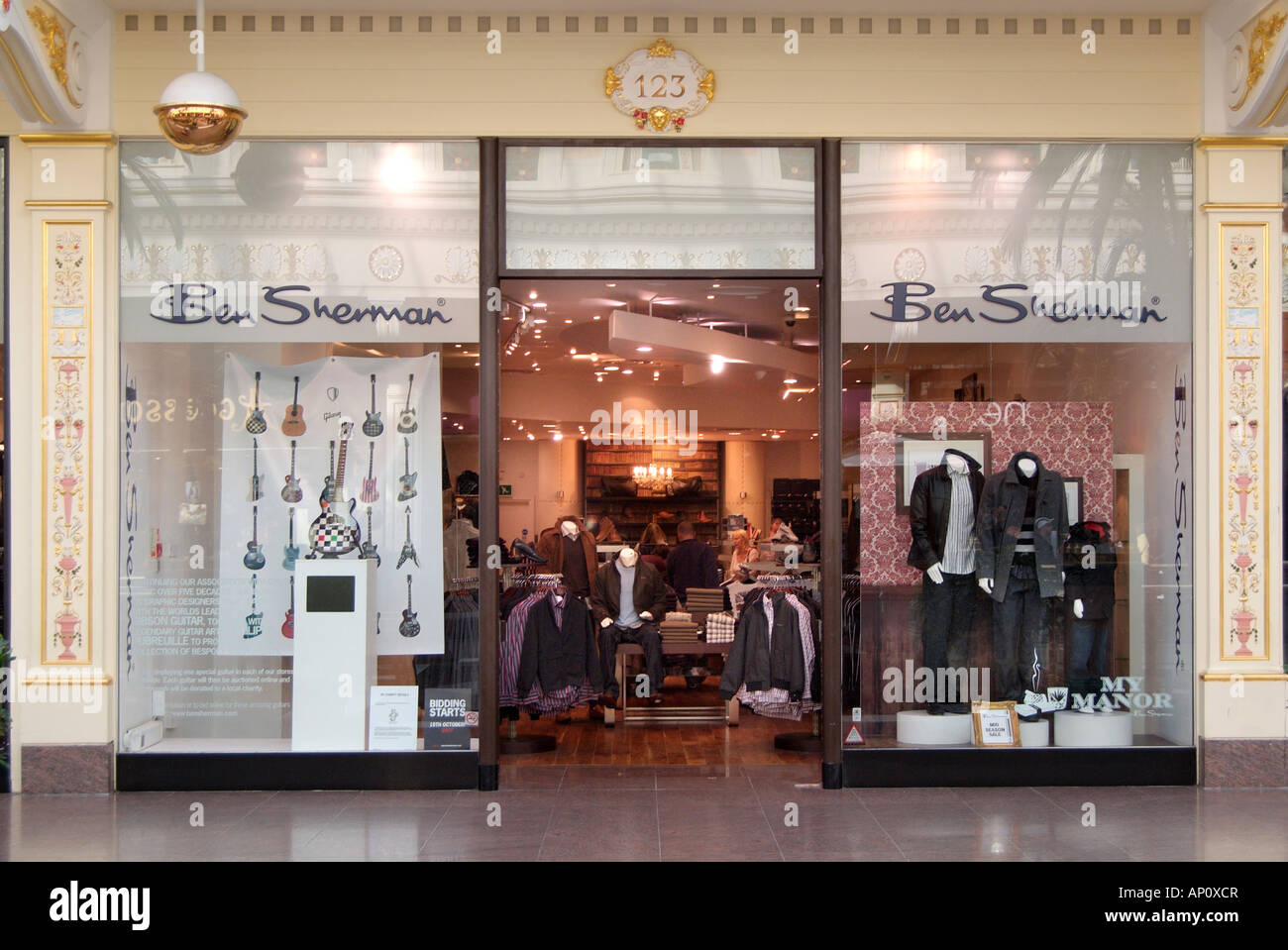 Ben Sherman men gent clothing man male jacket suit coat trousers shirt  modern trendy sale trafford centre Manchester display mal Stock Photo -  Alamy