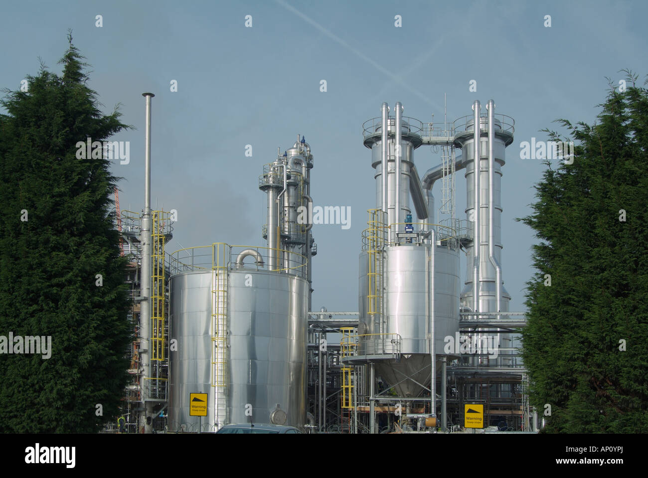 New chemical plant refinery tower industry Trafford park Manchester