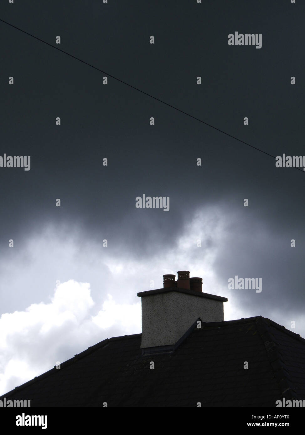 dramatic sky and roof top Stock Photo