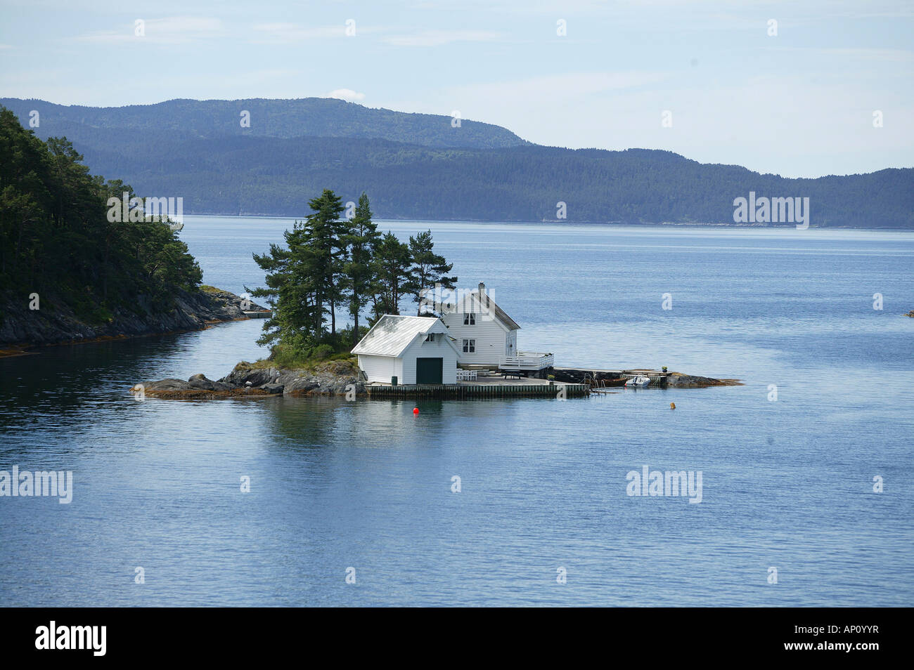 Small Island near Halhjem, Hordaland, Norway Stock Photo