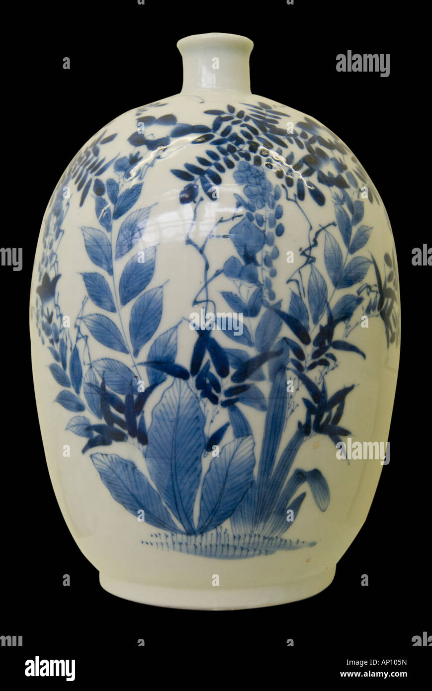 Edo Period 1600 1868 Vase Blue Floral Design East India Company Japan Stock Photo Alamy