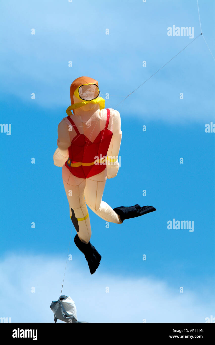 kite festival scuba diver snorkle face mask flipper red bathing suite